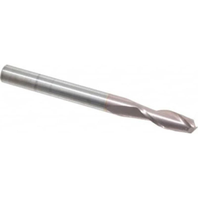KYOCERA SGS 3/16, 9/16 LOC, 3/16 Shank Diam, 2 OAL, 2 Flute, Solid Carbide Square End Mill Single End, TiCN Finish, S...